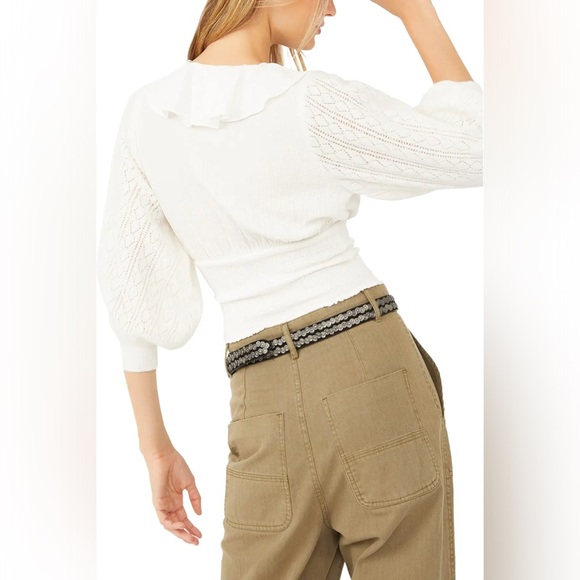 FREE PEOPLE | Billie Sweater Top in Ivory - Picture 3 of 4